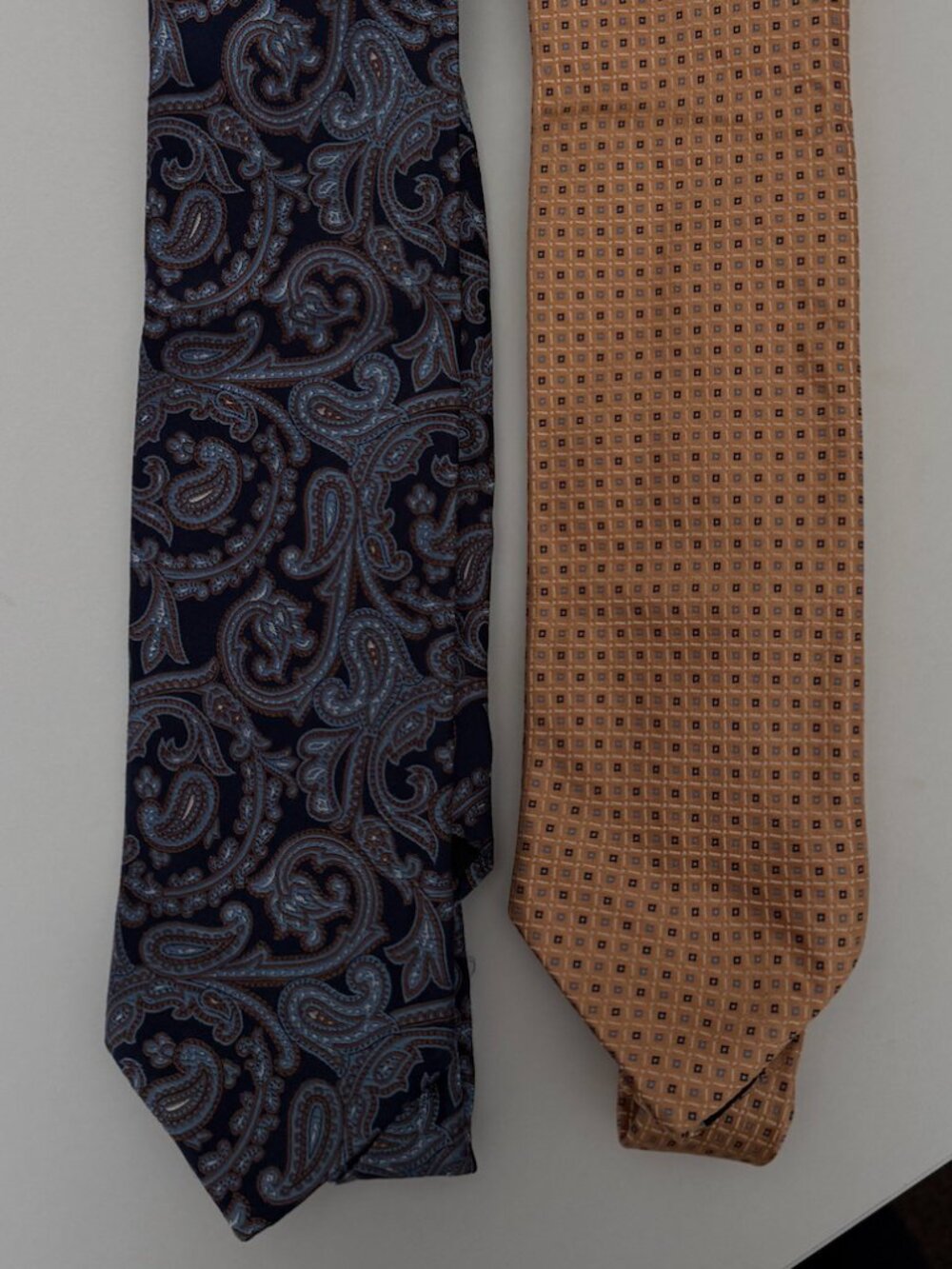 Robert Talbott 2-Tie Lot – Luxury Silk Paisley & Geometric Men’s Designer Ties